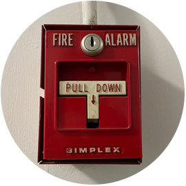 manual call point fire alarm system component.
