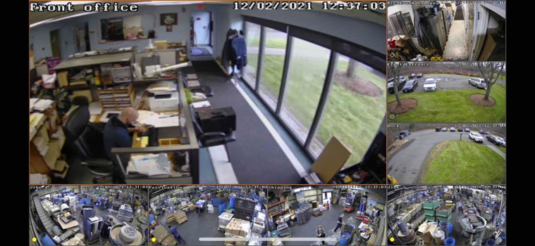 Video surveillance cameras for professional monitoring.