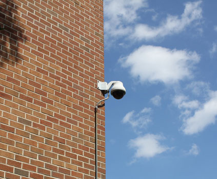 Dome cameras blend in while capturing video footage.