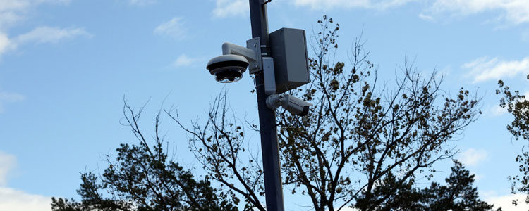 Multipanel cameras and license plate reading cameras for apartment complex security.