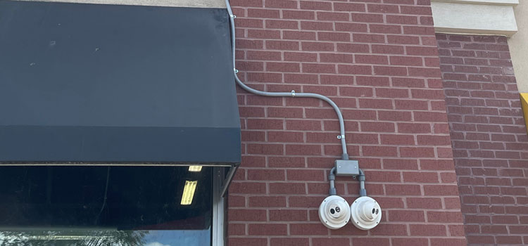 Surveillance systems protect retail store premises.