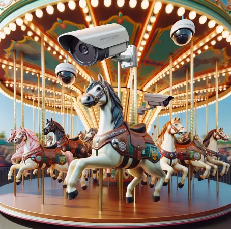 Image of security cameras on a carousel